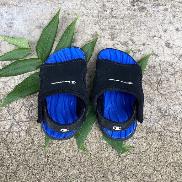 Champion Boys Black Blue Infant Splash Water Sandals Size 3 Wide - Picture 8 of 8